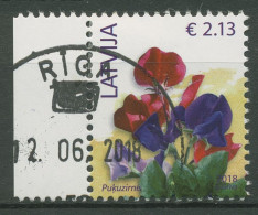 Lettland 2015/18 Freimarken Blumen 933 III Gestempelt - Lettland