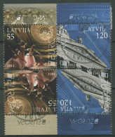 Lettland 2012 Europa CEPT Besuche Oper Riga Kehrdruckpaar 829/30 KD Gestempelt - Letland