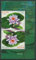 Lettland 2016 Pflanzen Blumen Seerose Kehrdruckpaar 976 KD Postfrisch - Lettonia