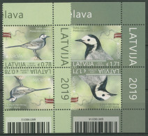 Lettland 2019 Europa CEPT Vögel Bachstelze Kehrdruckpaare 1072/73 KD Postfrisch - Latvia