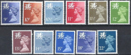 Wales 1976-81 QEII Machin Definitives 11 Values MM - Wales