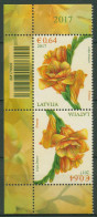 Lettland 2017 Pflanzen Blumen Freesie Kehrdruckpaar 1010 KD Postfrisch - Latvia