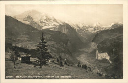 11337268 Wengen BE Mit Jungfrau Grosshorn Und Breithorn Wengen - Sonstige & Ohne Zuordnung