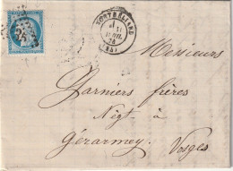 Lettre De Montbéliard à Gérardmer LAC - 1849-1876: Periodo Classico