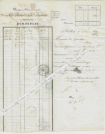 « Seignette »1856 BORDEREAU ENTETE Hy Babu & Ed. Seignette Banque Et Recouvrements La Rochelle Pour Guedon à Pons - 1800 – 1899