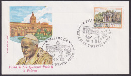 Vatican Italy 1982, Pope Paul John II At Palermo, Sicily, Special Cover - Andere & Zonder Classificatie