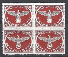 Alemania Imperio Franquicia Militar 2a ** MNH. 1944. Bloque De 4 - Sonstige & Ohne Zuordnung