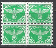 Alemania Imperio Franquicia Militar 3 ** MNH. 1944. Bloque De 4 - Autres & Non Classés