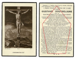 Gustave Doutreligne Marie & Helene Soete Geneesheer Docteur En Medecine Kortrijk Courtrai 1932 Doodsprentje Bidprentje - Images Religieuses