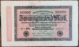 Billet Allemagne 20000 Mark 20 - 2 - 1923 / Reichsbanknote - 20000 Mark