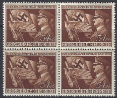 Alemania Imperio 785 ** MNH. Hitler. Bloque De 4 - Unused Stamps