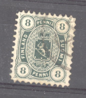 Finlande  :  Yv  19  (o)  Vert-bleu - Usados