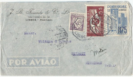 Portugal Afinsa 598 Used On Air Mail Cover To USA 1940 - Cartas & Documentos