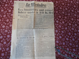 La Victoire, Journal Du MRP, 9 Mai 1945, Armistice Du 8 Mai, , Les Hostilités Ont Cessé à 23h 01, Signé à Reims ; - Otros & Sin Clasificación