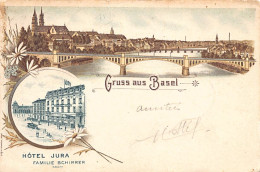 BASEL - Litho - Hötel Jura, Familie Schirrer - Verlag H. Wiemken  - Bazel