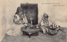 Algérie - Femme Fumant Le Narguilé, Fillette Préparant Le Café - Ed. Collection Idéale P.S. 348 - Donne