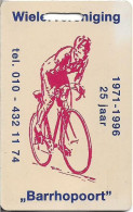 Netherlands - KPN - Chip - CRE314 - Wielervereniging Barrhopoort, Bicyclist (Hole Card), 1996, 2.5ƒ, 1.000ex, Used - Privat