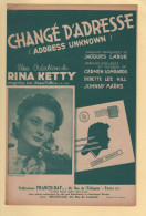 Partition - Change D Adresse - Rina Ketty - Scores & Partitions