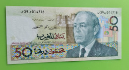 MAROC MOROCCO MARRUECOS MAROKKO BANQUE AL MAGHREB  HASSAN II 50 DIRHAMS 1987 AUNC - Morocco