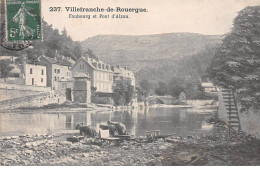 VILLEFRANCHE DE ROUERGUE - Faubourg Et Pont D'Alzou - Très Bon état - Villefranche De Rouergue