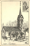 11324912 Neuchatel NE Eglise Strichzeichnung Kuenstlerkarte Von C. L Eplattenier - Autres & Non Classés