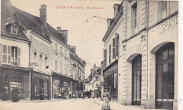 36. CHÂTILLON SUR INDRE.  CPA . RUE GRANDE.. ANIMATION. COMMERCES. ANNEE 1909 + TEXTE - Sonstige & Ohne Zuordnung