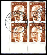 BRD DS HEINEM Nr 636 Zentrisch Gestempelt VIERERBLOCK ECKE-U X27C472 - Used Stamps