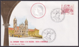 Vatican Switzerland 1984, Pope Paul John II Visit Einsiedeln Special Cover - Altri & Non Classificati