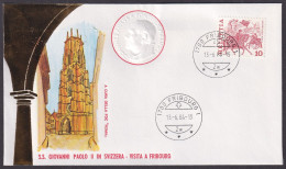 Vatican Switzerland 1984, Pope Paul John II Visit Fribourg, Special Cover - Otros & Sin Clasificación