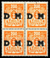 DANZIG DIENSTMARKEN Nr 38 Postfrisch VIERERBLOCK X60D716 - Mint