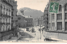 GRENOBLE - Rue Félix Poulat - L'Eglise Saint Louis Et Le Moucherotte - Très Bon état - Grenoble