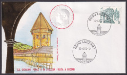 Vatican Switzerland 1984, Pope Paul John II Visit Luzern, Special Cover - Other & Unclassified