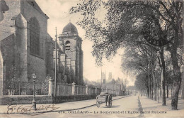 ORLEANS - Le Boulevard Et L'Eglise Saint Euverte - Très Bon état - Orleans