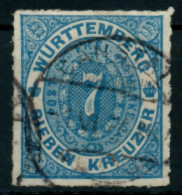 WÜRTTEMBERG AUSGABE VON 1869 74 Nr 39sSZ Gestempelt Gepr X713C56 - Oblitérés
