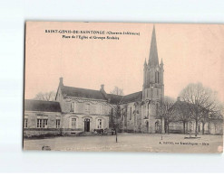 SAINT GENIS DE SAINTONGE : Place De L'Eglise Et Groupe Scolaire - état - Other & Unclassified