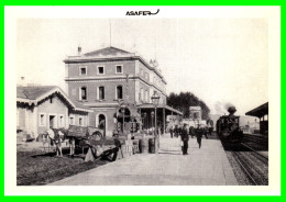 BARCELONA   ( CATALUÑA)  POSTAL DE LOCOMOTORA MZA-30 ESTACION DE BADALONA LINEA BARCELONA MATARÓ POSTAL MUY ANTIGUA - Barcelona