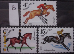 RUSSIA ~ 1982 ~ S.G. NUMBERS 5203 - 5205, ~ 'LOT B' ~ HORSES. ~ MNH #03627 - Neufs