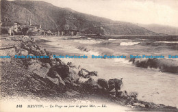 R089094 Menton. La Plage Un Jour De Grosse Mer. LL. Levy Fils - Monde