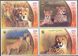 IRAN 2003 - WWF - Le Cheetah Asiatique - 4 V. Se Tenant - Raubkatzen