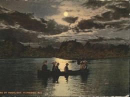 11322297 Milwaukee_Wisconsin Panorma By Moonlight Boat Lake Michigan - Sonstige & Ohne Zuordnung