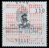 BRD BUND 2000 Nr 2098 ESST Zentrisch Gestempelt X63B25A - Used Stamps