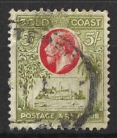 GOLD COAST.....KING GEORGE V..(1910-36.)....." 1928.."......5/-.....SG112.....(CAT VAL.£ 65..)....USED....... - Goudkust (...-1957)