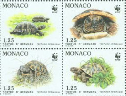 MONACO 1991 - W.W.F. - La Tortue D'Hermann - 4 V. - Neufs