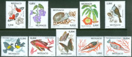 MONACO 2002 - Série Courante En Euros - Faune Et Flore - 10 V. - Unused Stamps
