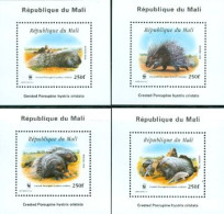 MALI - W.W.F. - Porc épic - 4 BF De Luxe - Dentelés - Unused Stamps