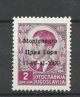 MONTENEGRO Italia Italienische Regentschaft 1941 Tšernogorien Tsernogoria Michel 4 MNH - Montenegro