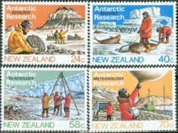 NOUVELLE ZELANDE 1984 - Recherches Dans L'antarctique - 4 V. - Programmes Scientifiques