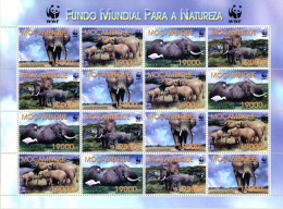 MOZAMBIQUE 2002 - W.W.F. - éléphants Des Savanes - Feuillet - Unused Stamps