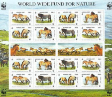 MONGOLIE 2000 - WWF - Chevaux Sauvages - Feuillet  - Caballos