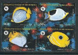 MICRONESIE 1997 - W.W.F. - Poissons Papillons - 4 V. - Fische